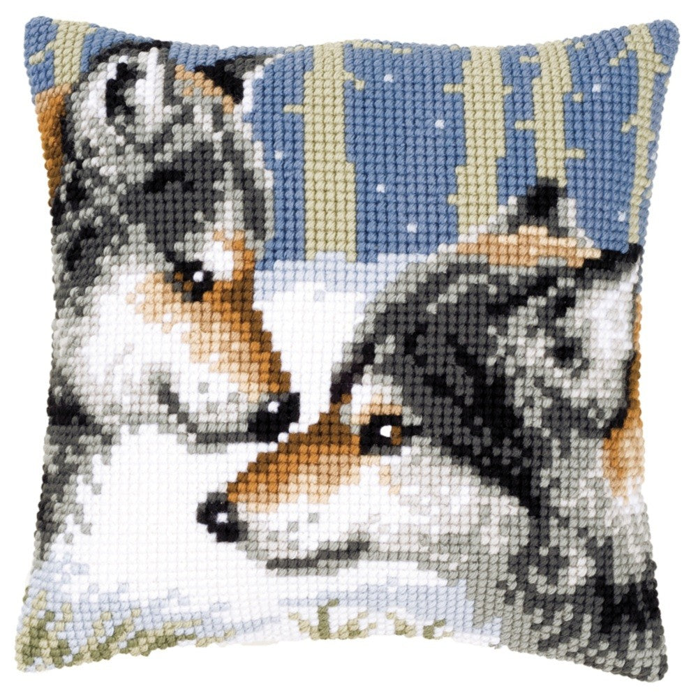 Vervaco Cushion Cross Stitch Kit Wolves PN-0021844