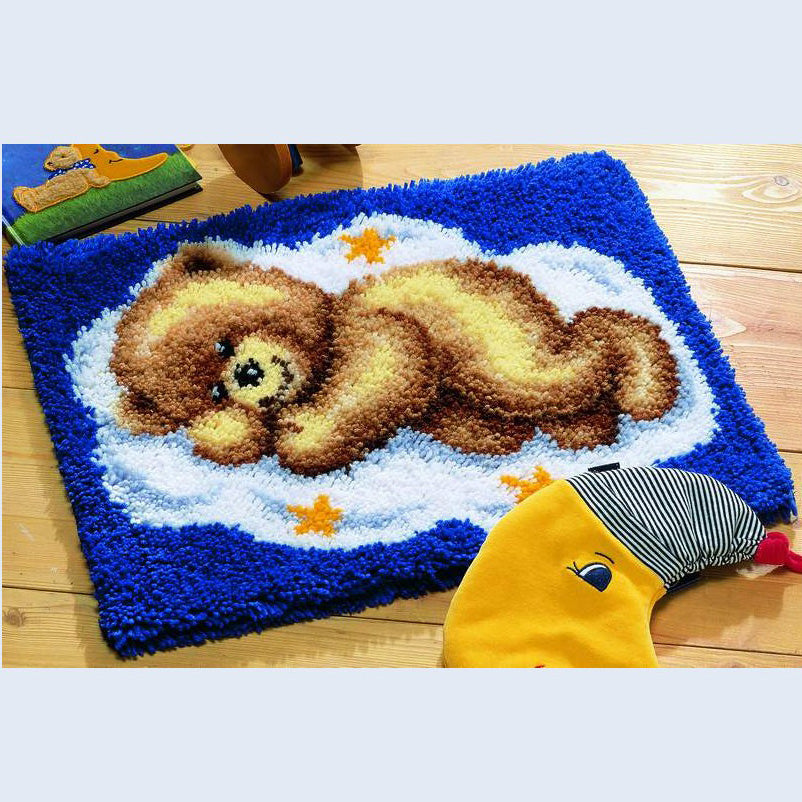 Vervaco Rug Kit Sleeping Teddy on Cloud 55x40cm 2565/38.012 - Readicut
