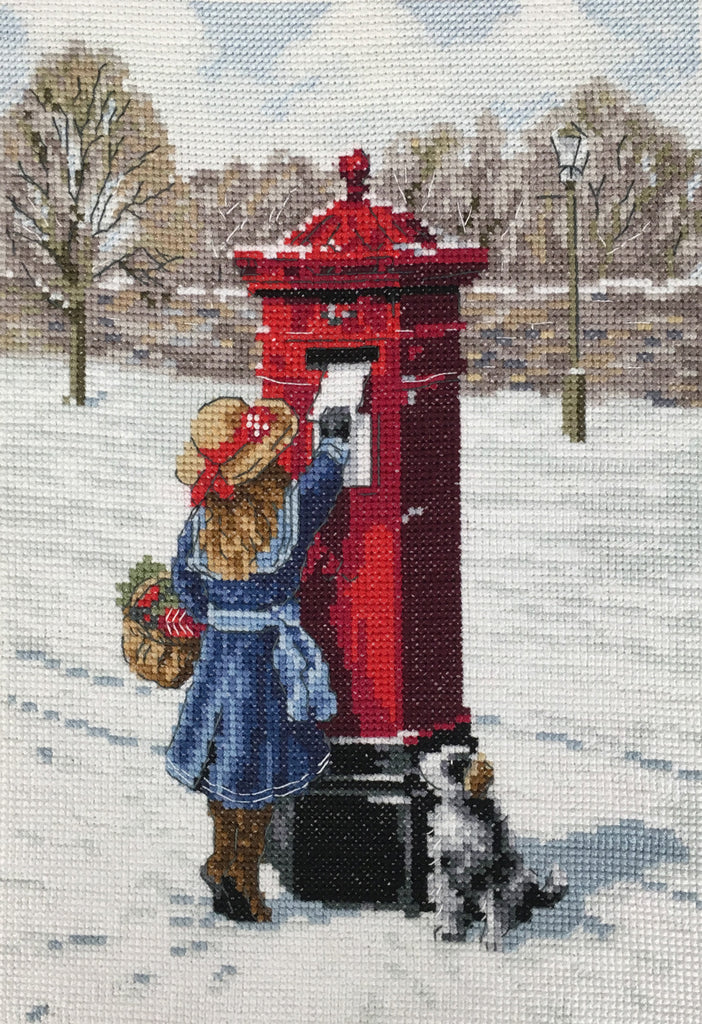 Christmas Cross Stitch Kit - Victorian Postbox by Kevin Walsh