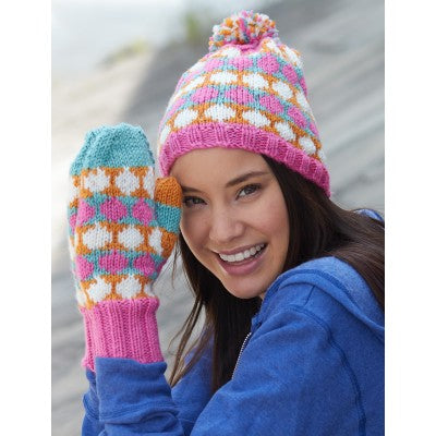 KNITTING PATTERN - Satin - Polka Dot Hat & Mittens