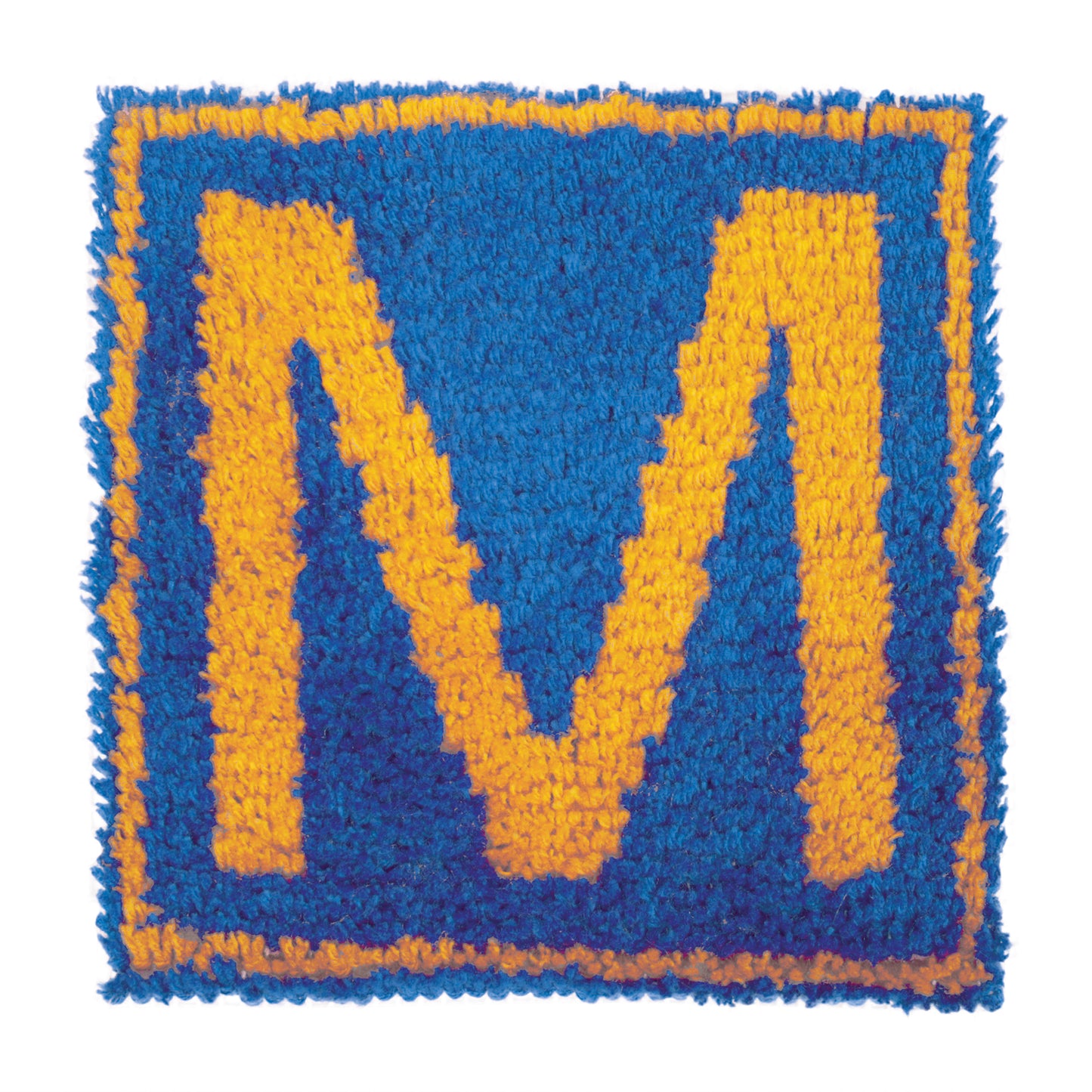 Wonderart Latch Hook Kit - Monogram Blue 12" x 12"