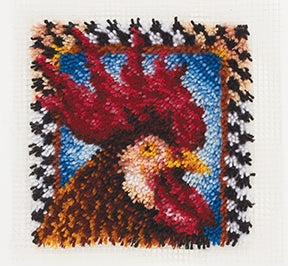 Wonderart Rooster Latch Hook Rug Kit 12" x 12"