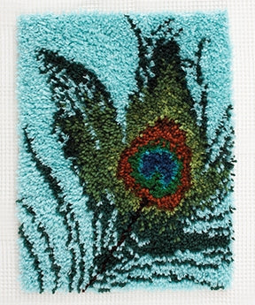 WonderArt Peacock Feather Latch Hook Rug Kit 15" x 20"