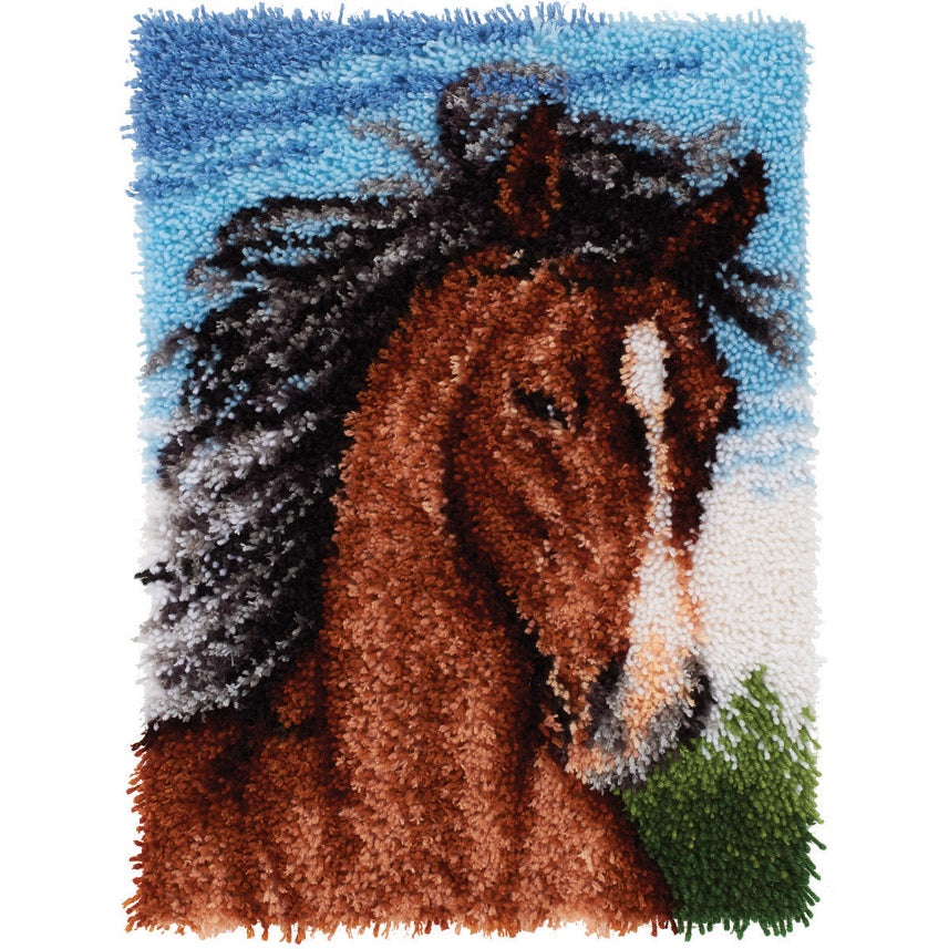Wonderart Latch Hook Rug Kit Wild Stallion 50x68cm