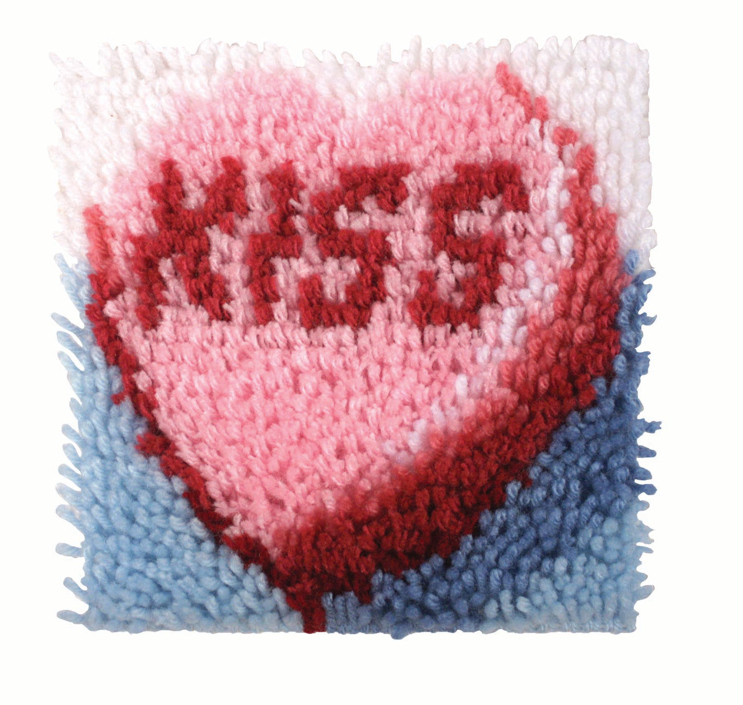 Wonderart Latch Hook Kit with Tool - Kiss 8" x 8"