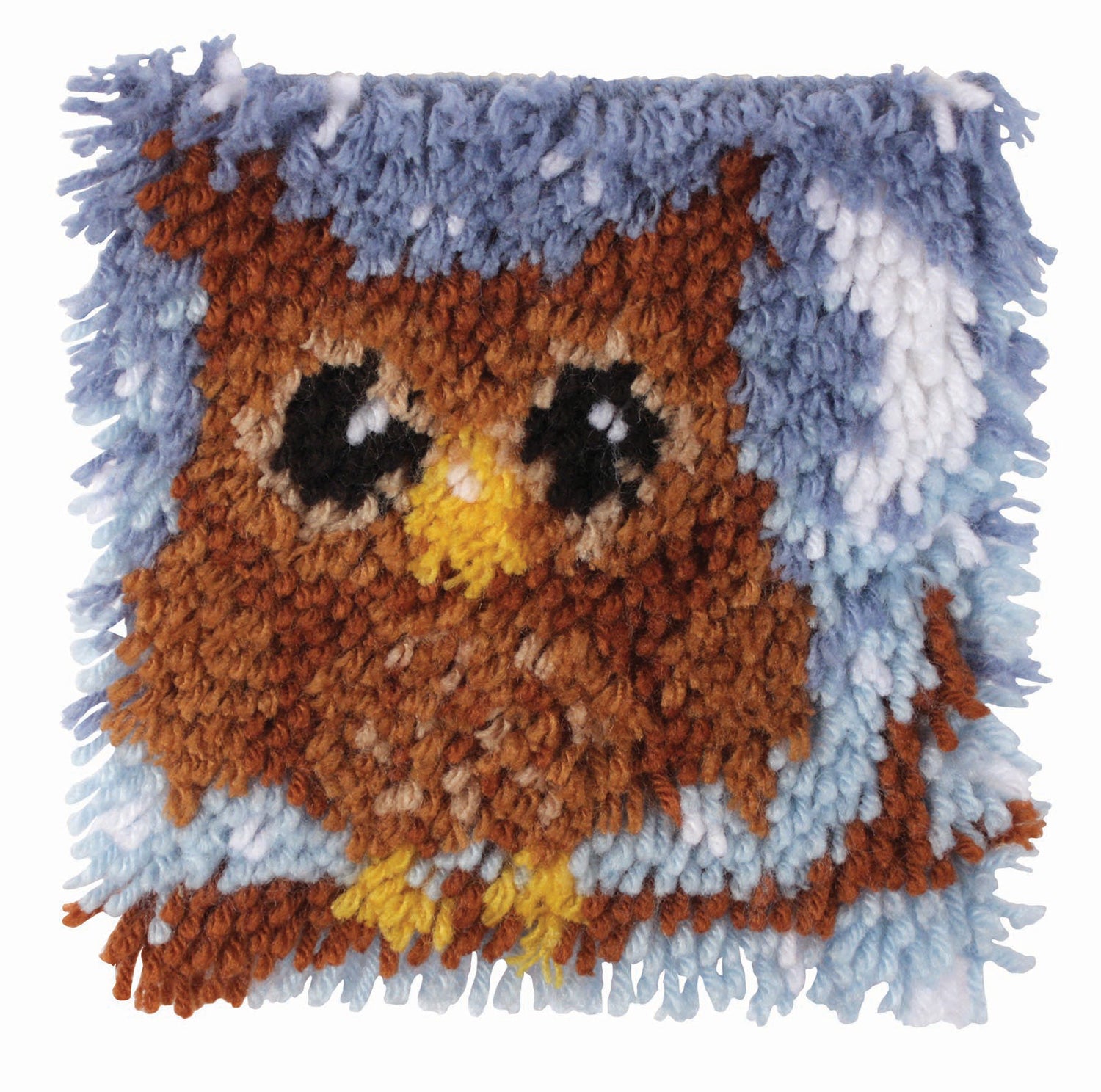 Wonderart Latch Hook Kit with Tool - Little Owl 8" x 8"