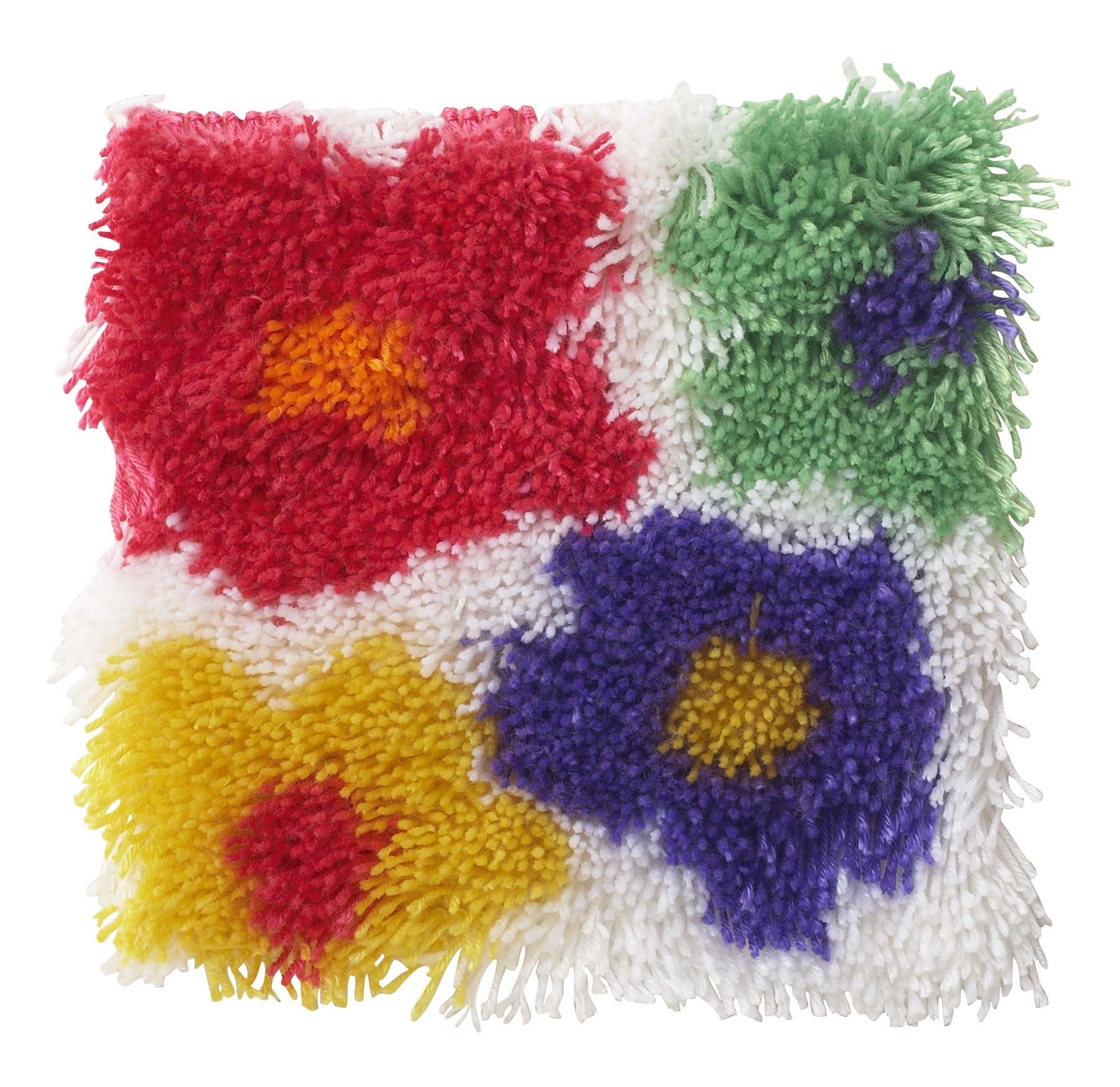 Wonderart Flowers Latch Hook Rug Kit 12" x 12"